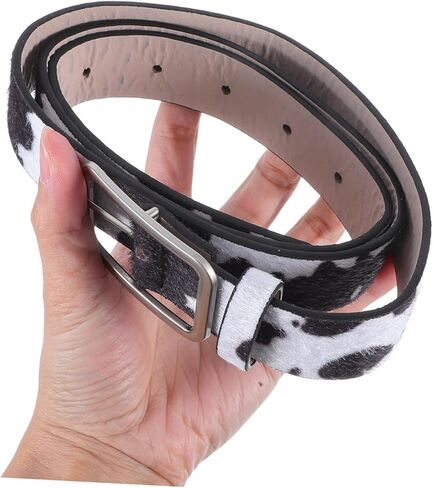 Pu Leather Belt Cows Pattern Imitation Horse Hair Fashionable Waist Belt in Saudi Arabia