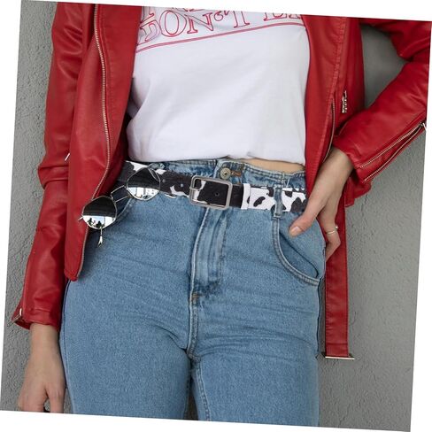 Pu Leather Belt Cows Pattern Imitation Horse Hair Fashionable Waist Belt in Saudi Arabia