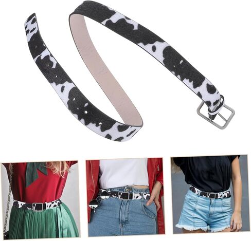 Pu Leather Belt Cows Pattern Imitation Horse Hair Fashionable Waist Belt in Saudi Arabia