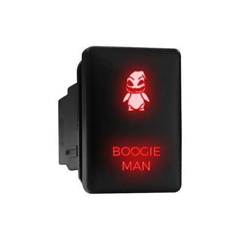 Boogie Man - مفتاح دفع مع إضاءة خلفية رمز الإضاءة الخلفية مع مجموعة أسلاك موصل متوافقة مع Toyota Tacoma Tundra 4Runner FJ Cruiser إلخ - الحجم 0.83 × 1.54 × 2.3 بوصة - أحمر in Saudi Arabia