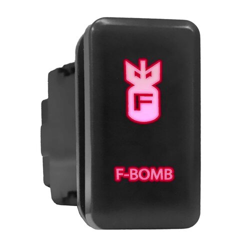 F Bomb - Push Switch with Backlit Symbol Backlight ON-Off with Connector Wire Kit Compatible with Toyota Tacoma Tundra 4Runner FJ Cruiser etc - Size 0.83 x 1.54 x 2.3 inches - Red in Saudi Arabia