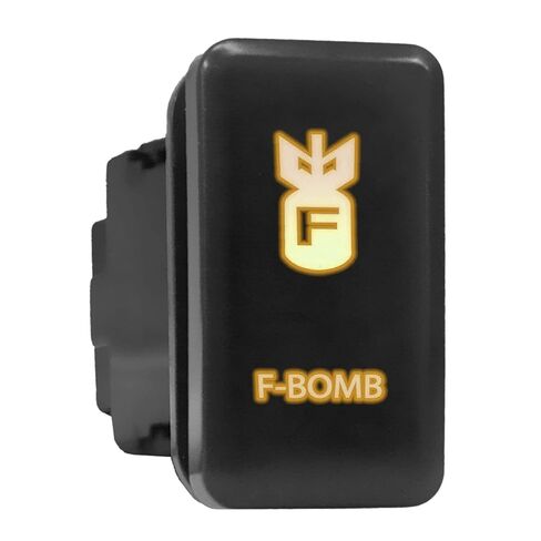 F Bomb - Push Switch with Backlit Symbol Backlight ON-Off with Connector Wire Kit Compatible with Toyota Tacoma Tundra 4Runner FJ Cruiser etc - Size 0.83 x 1.54 x 2.3 inches - Red in Saudi Arabia