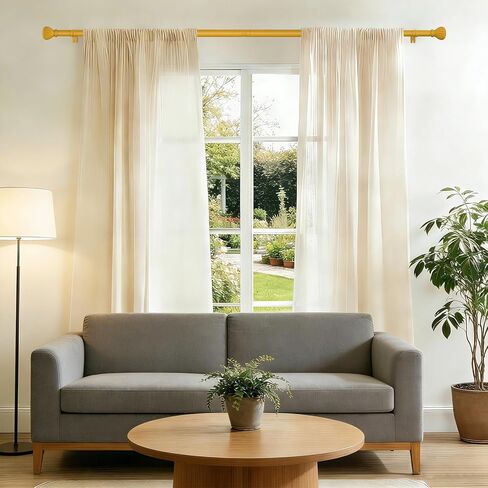Metal Curtain Rods for Windows, 46-96 inch Cortineros Para Ventanas, Heavy Duty Metal Curtain Rod with Brackets in Saudi Arabia
