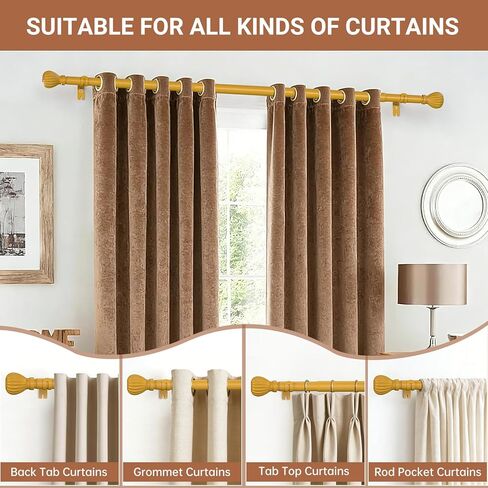 Metal Curtain Rods for Windows, 46-96 inch Cortineros Para Ventanas, Heavy Duty Metal Curtain Rod with Brackets in Saudi Arabia