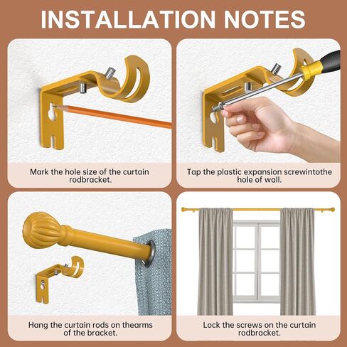 Metal Curtain Rods for Windows, 46-96 inch Cortineros Para Ventanas, Heavy Duty Metal Curtain Rod with Brackets in Saudi Arabia