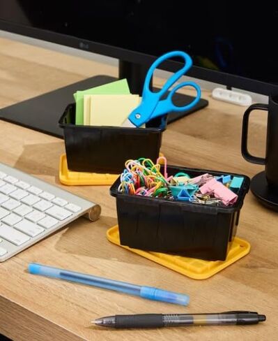 Earth Garden Project Source Teeny Tote Commander X-small Black Stackable Tote with Standard Snap Lid 0.09 -Gallons (0.38 -Quarts) Pen in Saudi Arabia