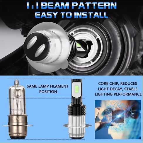 For Yamaha Bruin 250 350 2005-2006 H6 Xenon HID Hyper LED Fog Bulbs Lights,P15D H6M LED bulbs Motorcycle Bulbs 8000K Ice Blue,2pcs in Kuwait