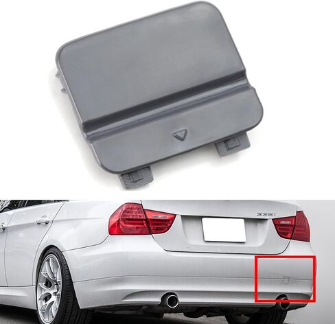 iJDMTOY غطاء غطاء خطاف سحب المصد الخلفي متوافق مع 2009-2012 BMW LCI موديل E90 3 Series 328i 335i 4 أبواب سيدان، إلخ in Saudi Arabia