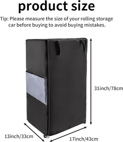 غطاء عربة المرافق، غطاء غبار واقٍ متعدد الوظائف للمطبخ في الهواء الطلق وعربات المكتب المتدحرجة وعربة قابلة للطي مع جيوب تخزين حميمة، هدايا للرجال والنساء 17 بوصة طول × 13 بوصة عرض × 31 بوصة ارتفاع in Kuwait