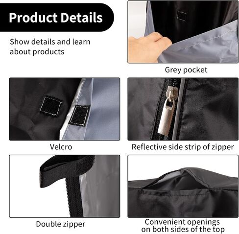 غطاء عربة المرافق، غطاء غبار واقٍ متعدد الوظائف للمطبخ في الهواء الطلق وعربات المكتب المتدحرجة وعربة قابلة للطي مع جيوب تخزين حميمة، هدايا للرجال والنساء 17 بوصة طول × 13 بوصة عرض × 31 بوصة ارتفاع in Kuwait