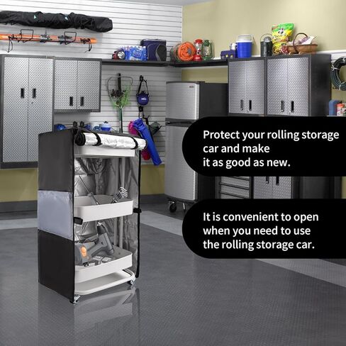 غطاء عربة المرافق، غطاء غبار واقٍ متعدد الوظائف للمطبخ في الهواء الطلق وعربات المكتب المتدحرجة وعربة قابلة للطي مع جيوب تخزين حميمة، هدايا للرجال والنساء 17 بوصة طول × 13 بوصة عرض × 31 بوصة ارتفاع in Kuwait