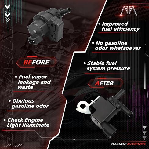 MAYASAF 911-488 Vapor Canister Purge Solenoid Valve fits for Toyota Land Cruiser 1998-2005, Sequoia 2001-2004, for Lexus GS400//GS430 2001-2005/LS400/LS430/LX470/SC400/SC430 in Saudi Arabia