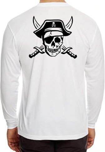 Fishing Pirate Long‑Sleeve T‑Shirt for Men – Pirate Fish Graphic Shirt | Moisture‑Wicking UPF 30+ Performance | Quick‑Dry, Durable | Funny Gift for Anglers in Saudi Arabia