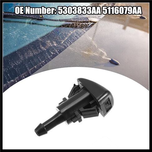 Car Windshield Washer Nozzle Wiper Spray Jet Fit for Jeep Compass 2007-2017 5303833AA/5116079AA - Pack of 4 Black Durable Material in Saudi Arabia