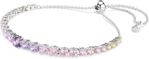 Swarovski Matrix Tennis bracelet, Gradient of round cuts, Multicolored, Rhodium plated in Saudi Arabia