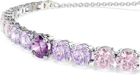 Swarovski Matrix Tennis bracelet, Gradient of round cuts, Multicolored, Rhodium plated in Saudi Arabia