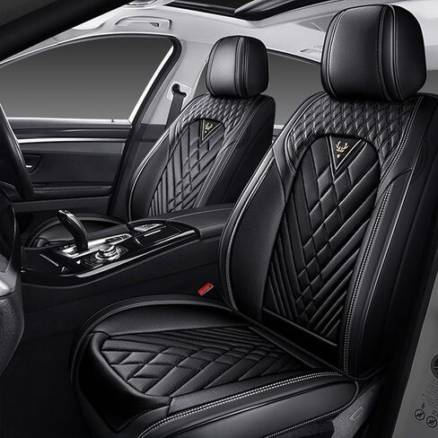 مجموعة أغطية مقاعد السيارة كاملة لسيارة Honda Accord 2000-2026، غطاء مقعد السيارة من جلد نابا المقاوم للماء، مجموعات أغطية مقاعد السيارة ذات التغطية الكاملة (5 مقاعد/أسود رمادي) in Kuwait