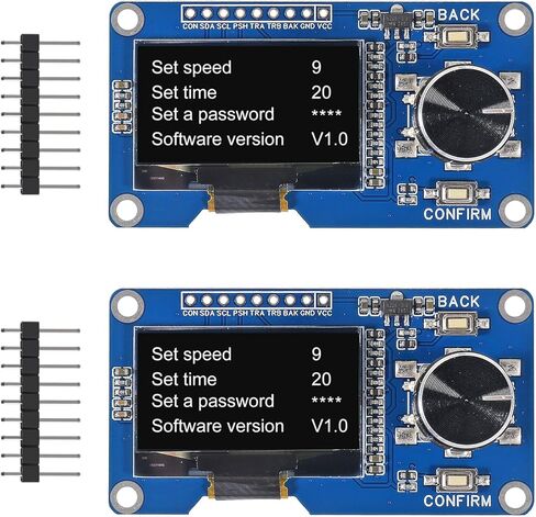 AITRIP 2 قطعة وحدة عرض OLED 0.96 بوصة مع أزرار EC11 جهاز تشفير دوار IIC واجهة شاشة LCD متوافقة مع Arduino in Kuwait