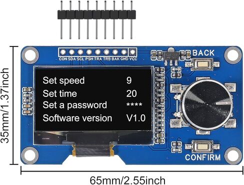 AITRIP 2 قطعة وحدة عرض OLED 0.96 بوصة مع أزرار EC11 جهاز تشفير دوار IIC واجهة شاشة LCD متوافقة مع Arduino in Kuwait