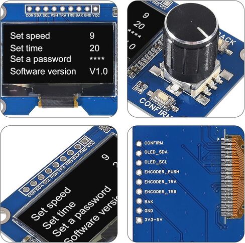 AITRIP 2 قطعة وحدة عرض OLED 0.96 بوصة مع أزرار EC11 جهاز تشفير دوار IIC واجهة شاشة LCD متوافقة مع Arduino in Kuwait