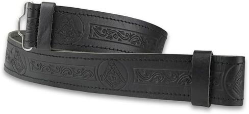 Men's Kilt Belt – 100% Leather with Embossed Celtic Designs, Adjustable Velcro Liner, Scottish Highland Kilts Belt in Kuwait