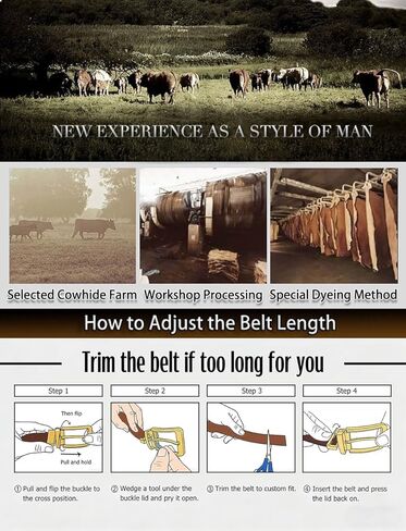 Men's Reversible Leather Belt, Gold Buckle Black Dress Belts for Men Fit Waist 28"-42" in Saudi Arabia