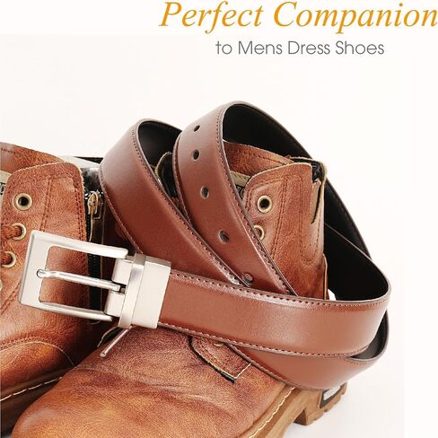 Men's Belt,Reversible Belt Adjustable For Gift Men 1.25"-Cut For Fit-2 Styles in 1 Belt(Not 2) in Saudi Arabia