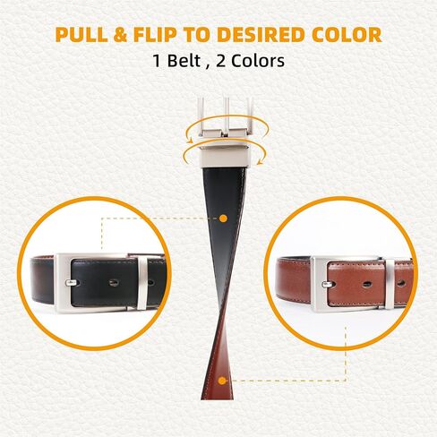 Men's Belt,Reversible Belt Adjustable For Gift Men 1.25"-Cut For Fit-2 Styles in 1 Belt(Not 2) in Saudi Arabia