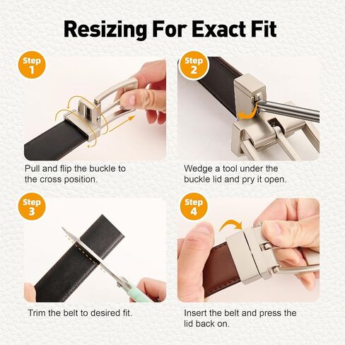 Men's Belt,Reversible Belt Adjustable For Gift Men 1.25"-Cut For Fit-2 Styles in 1 Belt(Not 2) in Saudi Arabia
