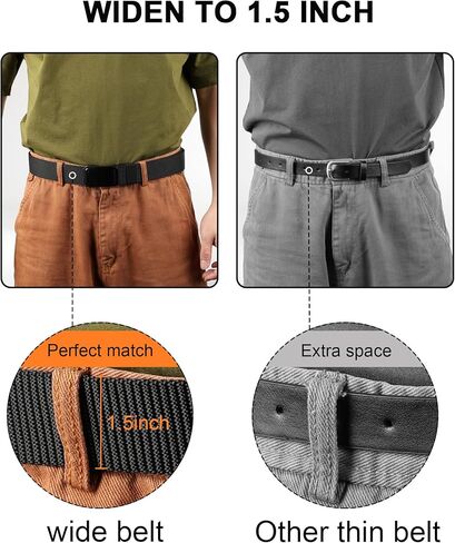 2-Pack Men's Nylon Tactical Belt - Ratchet Belts For Men with Quick Release Slide Buckle, Adjustable No-Hole Work Belt, Black Belts For Casual, Jeans, Outdoor & Everyday Wear in Saudi Arabia