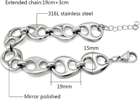 Waterproof 18K Gold Plated Stainless Steel Chunky Chain Big Pig Nose Oval Link Chain Necklace Bracelet Earring Set in Saudi Arabia
