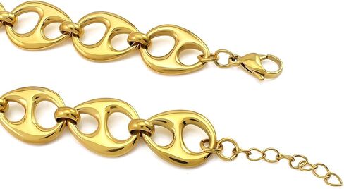 Waterproof 18K Gold Plated Stainless Steel Chunky Chain Big Pig Nose Oval Link Chain Necklace Bracelet Earring Set in Saudi Arabia