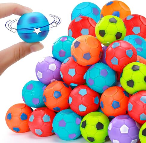 32PCS Fidget Spinner Soccer Balls Birthday Party Favors for Kids 4-8 8-12 Sports Goodie Bag Stuffers Return Gifts Classroom Treasure Box Carnival Prizes Bulk Toys Pinata Fillers Mini Stuff Treat in Saudi Arabia