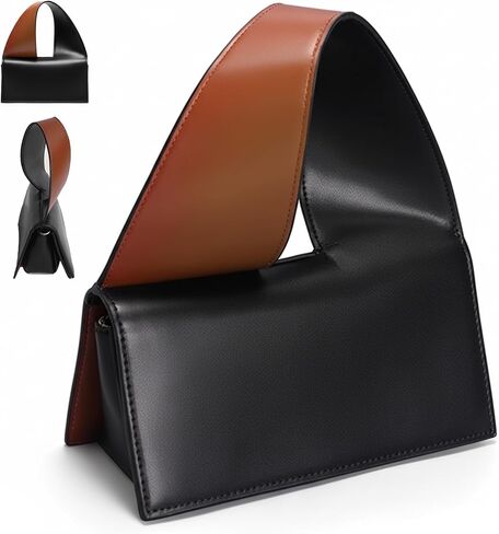 حقائب CACHIL 2026 النسائية الجديدة ذات المقبض العلوي، وحقائب كروس، وحقائب اليد، وحقائب السهرة، وحقائب هوبو، وحقائب الكتف، وحقائب اليد، وحقيبة يد عصرية متباينة من جلد البولي يوريثان باللونين البني والأسود مع أشرطة قابلة للتعديل | حقيبة 3 في 1 | حقيبة 3 في  in Kuwait