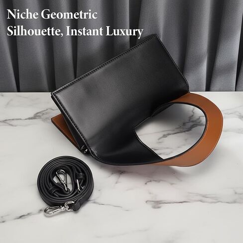 حقائب CACHIL 2026 النسائية الجديدة ذات المقبض العلوي، وحقائب كروس، وحقائب اليد، وحقائب السهرة، وحقائب هوبو، وحقائب الكتف، وحقائب اليد، وحقيبة يد عصرية متباينة من جلد البولي يوريثان باللونين البني والأسود مع أشرطة قابلة للتعديل | حقيبة 3 في 1 | حقيبة 3 في  in Kuwait