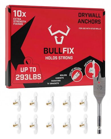 Bullfix Extra Heavy Duty Drywall Anchors, Holds up to 293lbs, Hollow Wall Anchor Mount Set, Stronger Than Toggle Bolts and Butterfly Bolt Screw, Dry Wall Anchors and Screws Kit - Starter Pack in Kuwait