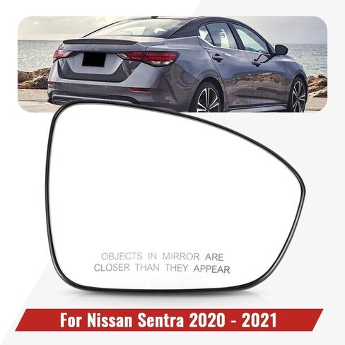 Right Passenger Side Heated Door Mirror Glass Fit for 2020 2021 Nissan Sentra, Side Mirror Glass with Backing Plate in Saudi Arabia