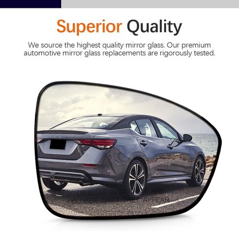 Right Passenger Side Heated Door Mirror Glass Fit for 2020 2021 Nissan Sentra, Side Mirror Glass with Backing Plate in Saudi Arabia