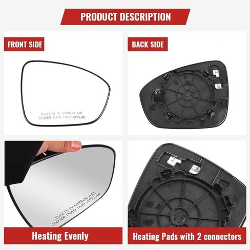 Right Passenger Side Heated Door Mirror Glass Fit for 2020 2021 Nissan Sentra, Side Mirror Glass with Backing Plate in Saudi Arabia