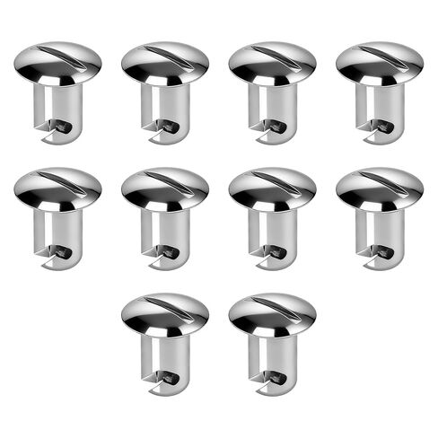 .500 Grip 7/16" Aluminum Button Oval Head Turn Quarter Dzus Fasteners, 10 Pcs-Chrome in Saudi Arabia
