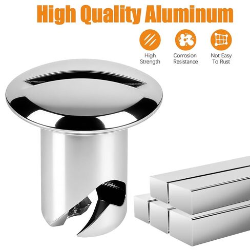 .500 Grip 7/16" Aluminum Button Oval Head Turn Quarter Dzus Fasteners, 10 Pcs-Chrome in Saudi Arabia