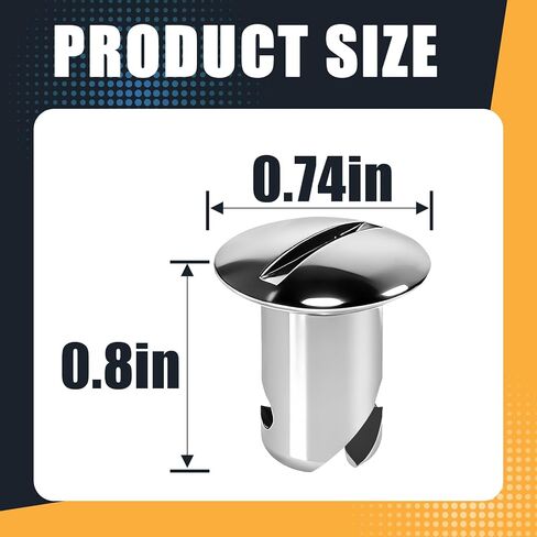 .500 Grip 7/16" Aluminum Button Oval Head Turn Quarter Dzus Fasteners, 10 Pcs-Chrome in Saudi Arabia