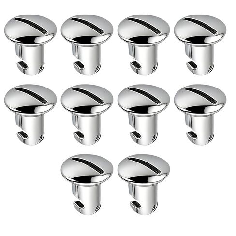 .500 Grip 7/16" Aluminum Button Oval Head Turn Quarter Dzus Fasteners, 10 Pcs-Chrome in Saudi Arabia