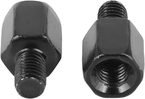 F FIERCE CYCLE 2pcs 8mm LH to 8mm LH Black Motorcycle Rearview Mirrors Adapter Bolt Screw in Saudi Arabia