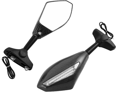 for Triumph Daytona 675 2009-2011 Daytona 675R 2011 Daytona 600/650 2003-2005 Motorcycle Rearview Side Mirrors Turn Signal (Color : Black) in Saudi Arabia