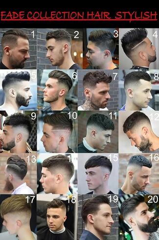 VMXWLL Barber Shop Decor - Fade Collection Men's Hairstyle Chart - Professional Canvas Wall Art for Barbershop & Salon - Haircut Reference Guide - Unframed 16x24 Inch in Saudi Arabia