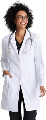 BARCO Grace Lab Coat for Women - Professional, 3-Pocket, 3-Button Closure Long Sleeve 35" Women's Lab Coat X-Small in Kuwait