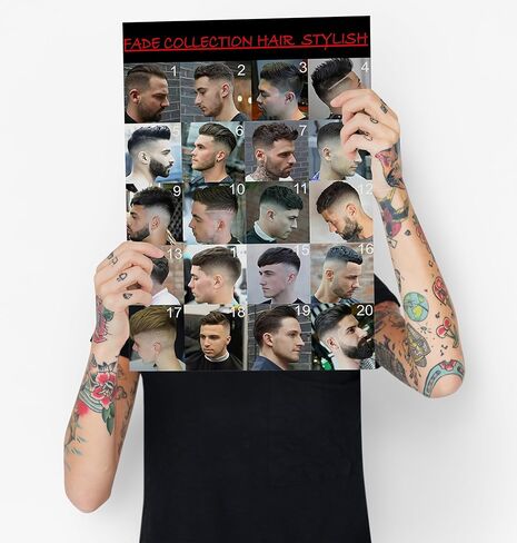 VMXWLL Barber Shop Decor - Fade Collection Men's Hairstyle Chart - Professional Canvas Wall Art for Barbershop & Salon - Haircut Reference Guide - Unframed 16x24 Inch in Saudi Arabia