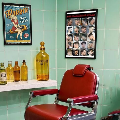 VMXWLL Barber Shop Decor - Fade Collection Men's Hairstyle Chart - Professional Canvas Wall Art for Barbershop & Salon - Haircut Reference Guide - Unframed 16x24 Inch in Saudi Arabia