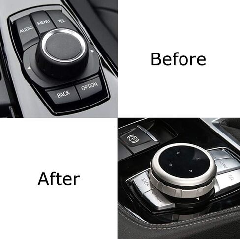 iJDMTOY Larger Knob Cover Compatible with BMW 1 2 3 4 5 7 X Series Multimedia iDrive Button Cover Set (Fit 5-Button iDrive, Confirm Fitment w/ 2nd Pic) in Kuwait